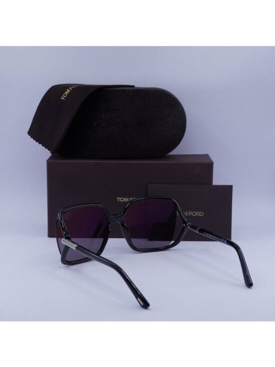 Tom Ford Solange-02 FT1089 01C Square Sunglasses - Black/Smoke Mirror main image 7